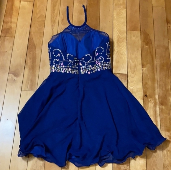 Blue Homecoming Cocktail Dress - Picture 2 of 3